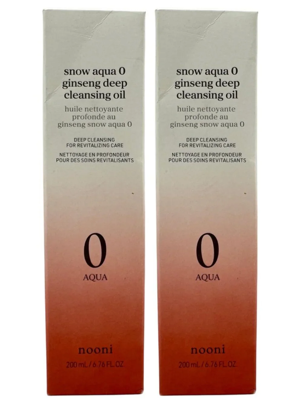 2 Pack Nooni Snow Aqua Zero Ginseng Deep Cleansing Oil 200 ml each EXP 05/2027